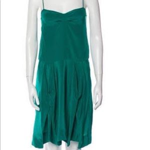 Stella McCartney green silk knee length dress